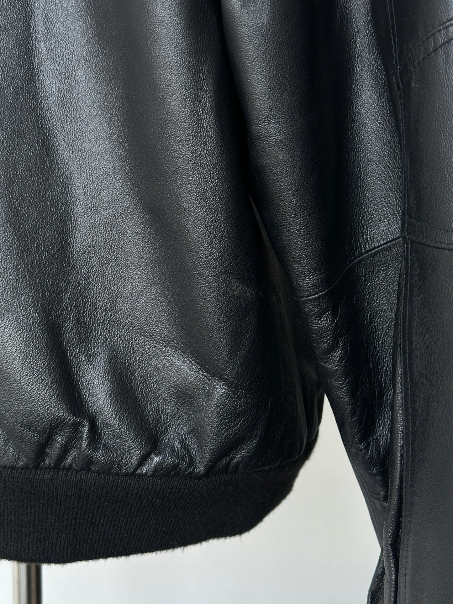 Vintage 1990s Leather Bomber Jacket - L