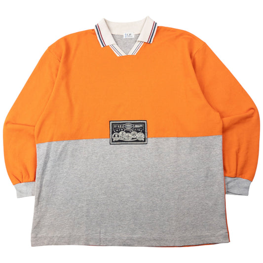 Vintage 80s CP Company Long Sleeve Polo Shirt Size M | Medium, Grey
