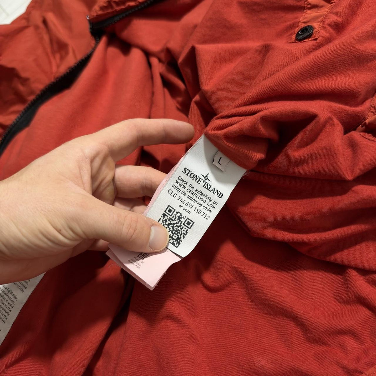 Stone Island Garment Dyed Crinkle Reps Jacket | Large, Red