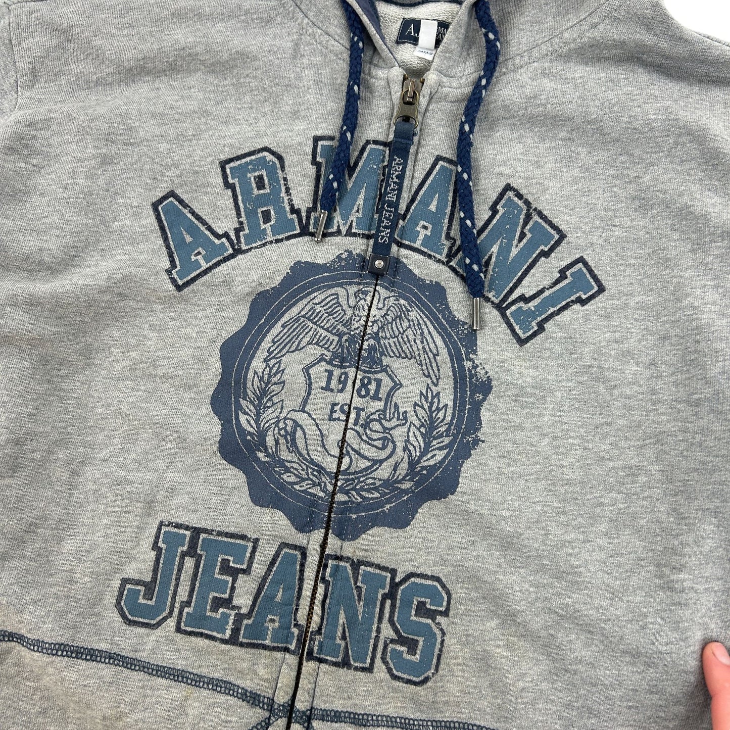 Vintage Armani Jeans Zip Hoodie Size M