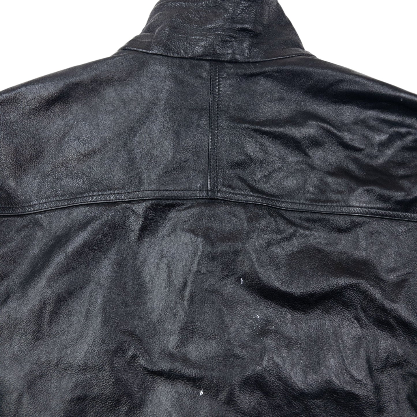 Vintage 80s Armani Jeans Zip Up Leather Jacket Size XL
