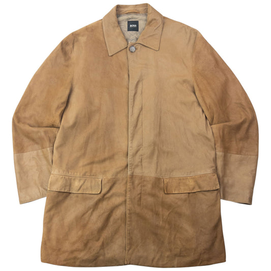 Vintage 90s Hugo Boss Button Up Suede Jacket Size XL | XL, Brown