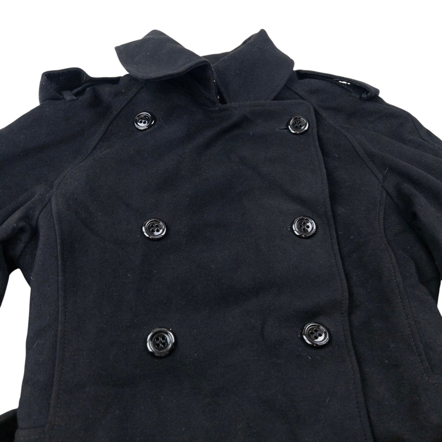 Vintage 2000s Burberry Belt Waist Wool Trench Jacket Womens Size S | Small, Black