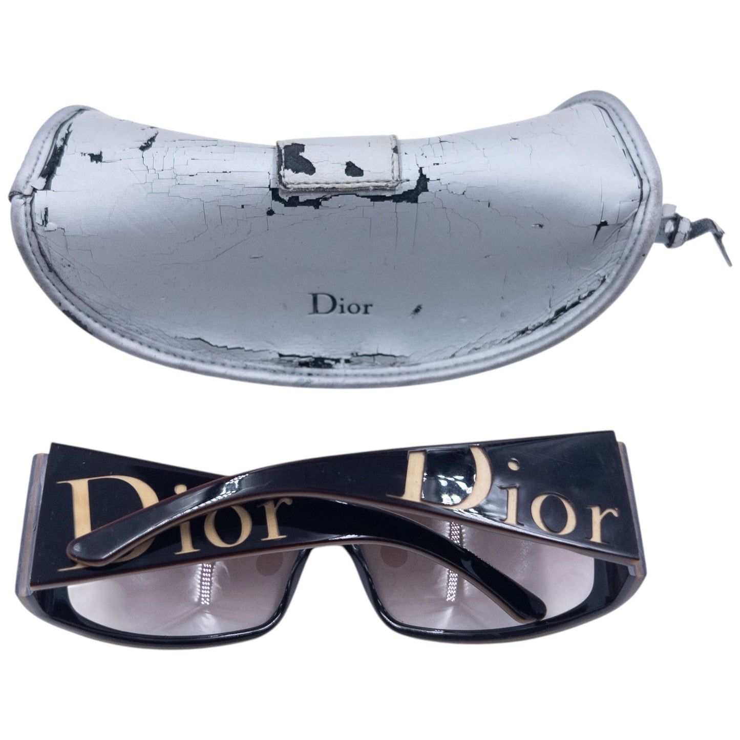 Vintage 2000s Dior Embossed Shield Sunglasses