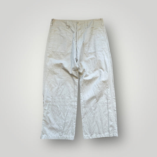 Y's Living by Yohji Yamamoto Reverse Pocket Cotton Wide Pants 36x32" | Default Title, Beige