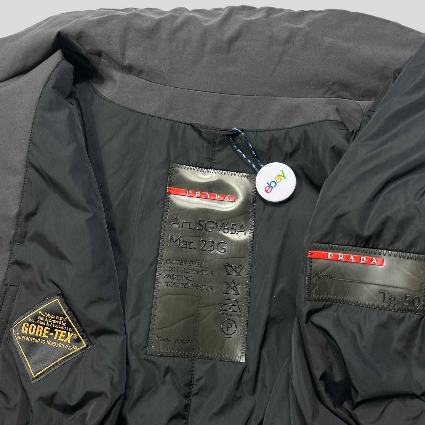 Prada Sport AW99 Gore-tex Neoprene Glove Padded Jacket - XL