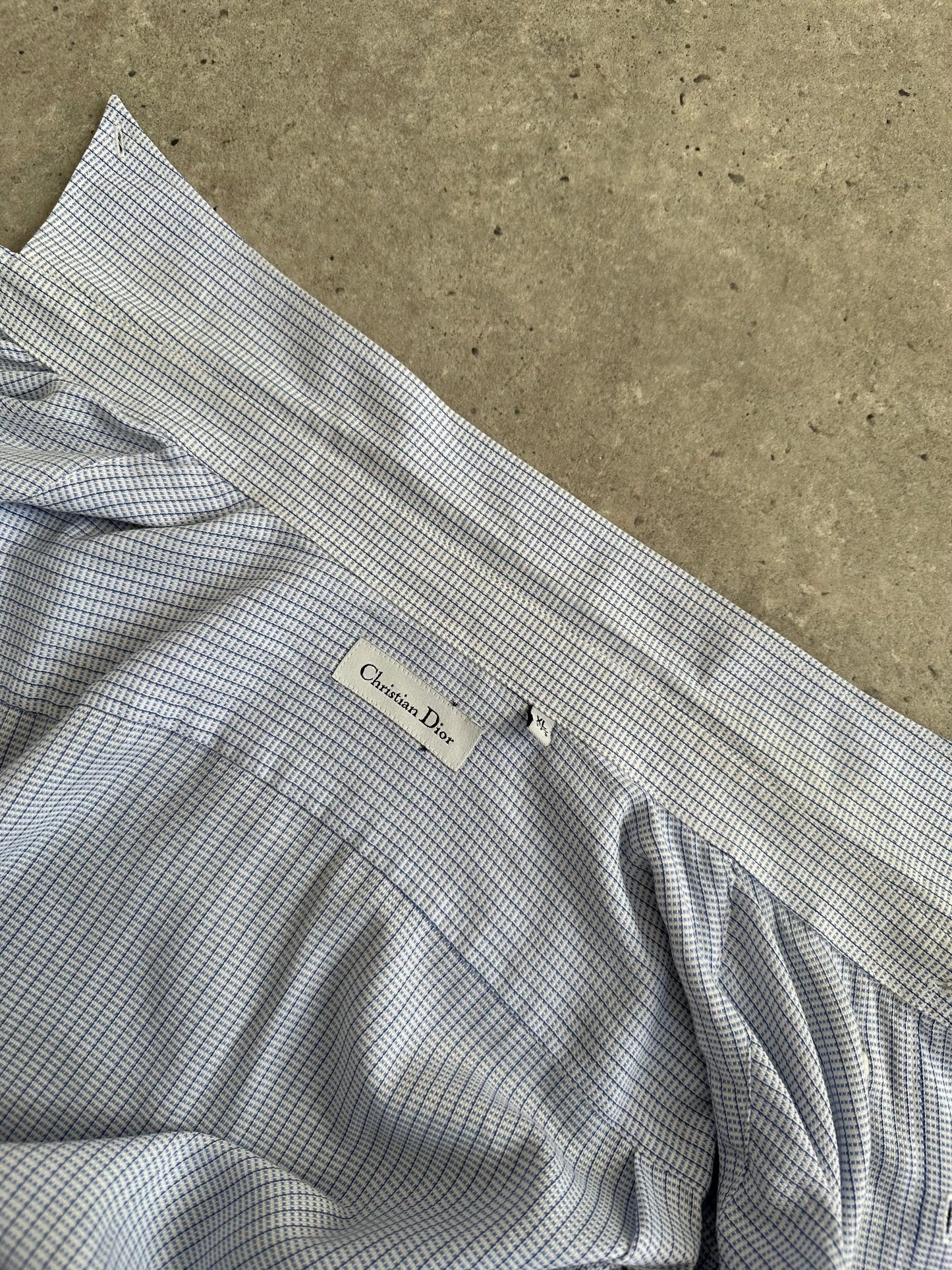 Christian Dior Cotton Check Logo Shirt - XL/XXL