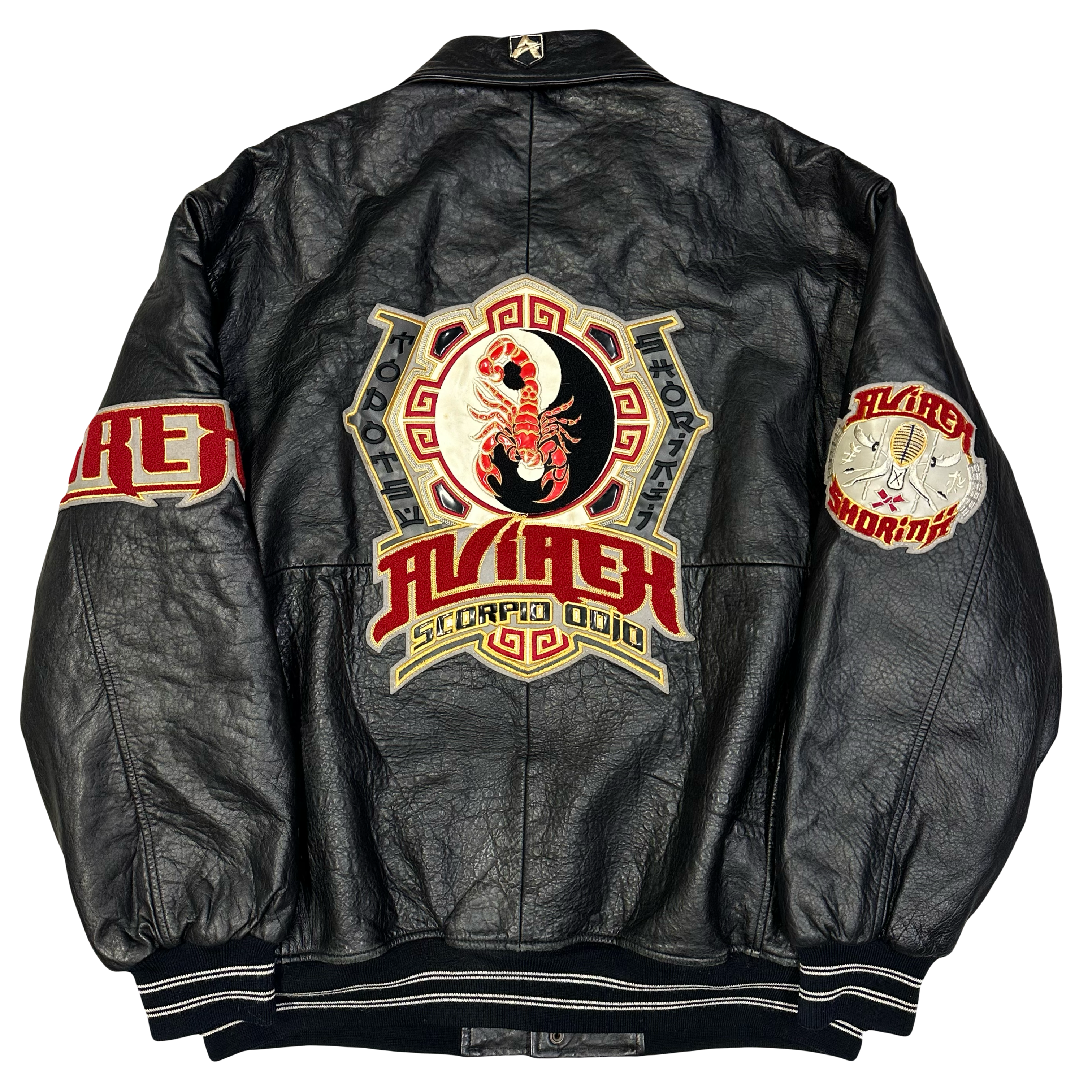 Avirex Scorpio Dojo Leather Jacket In Black ( XXL ) – Known Source