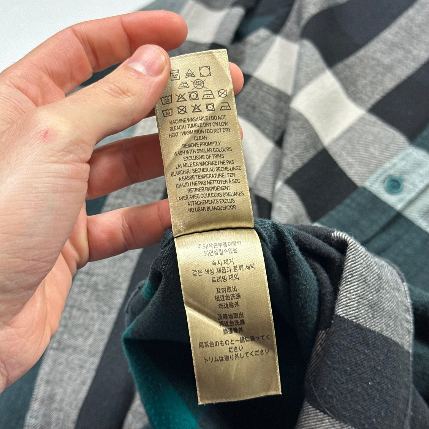 Burberry Green Nova Check Flannel Cotton Longsleeve Shirt - M