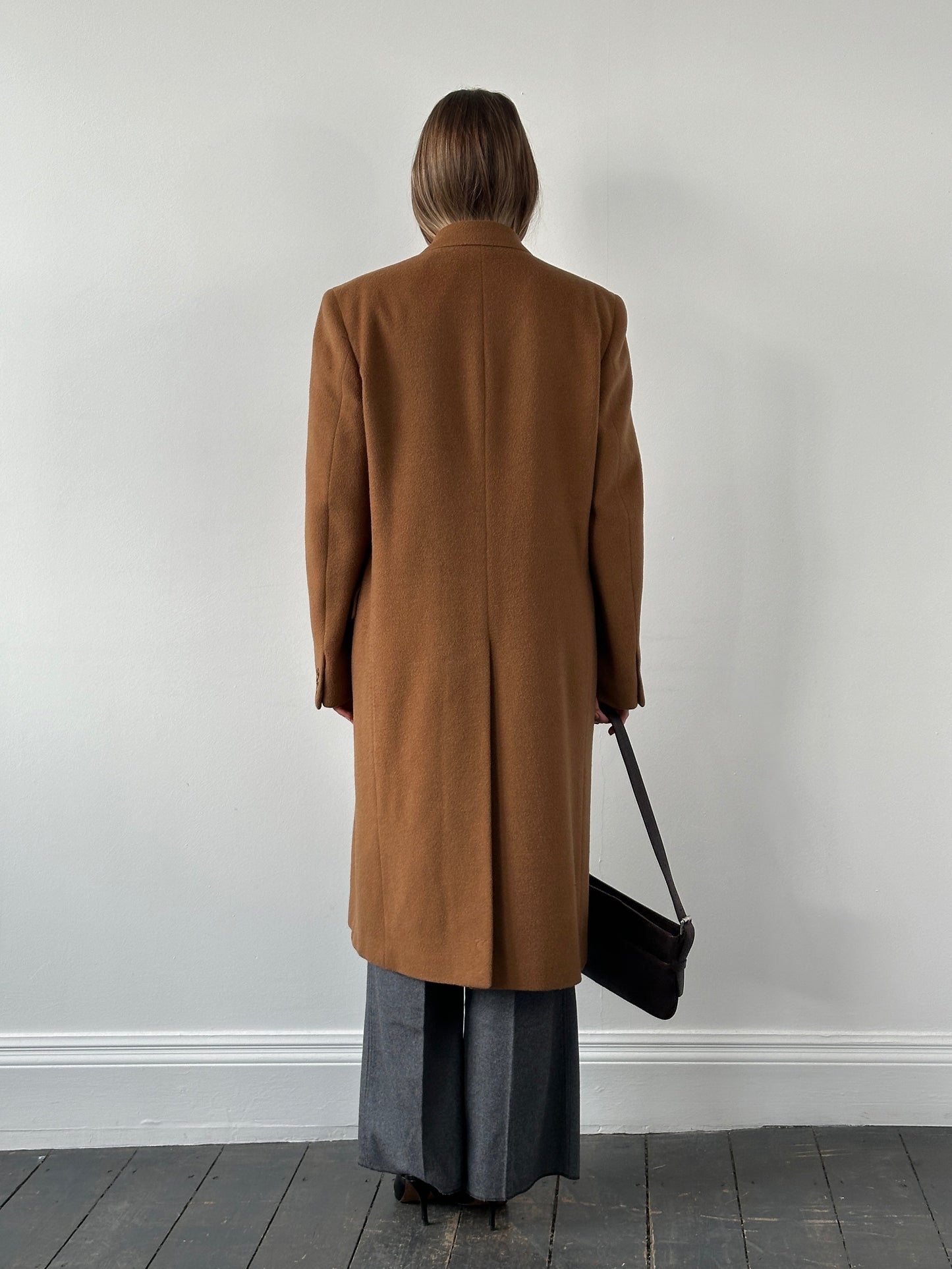 Italian Vintage 1980s Pure Cashmere Double Breasted Coat - XL