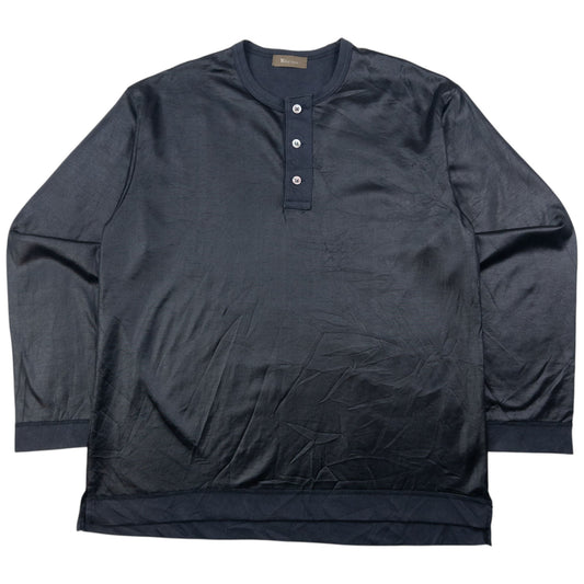 Vintage 90s Yohji Yamamoto Q Button Long Sleeve T Shirt Size M