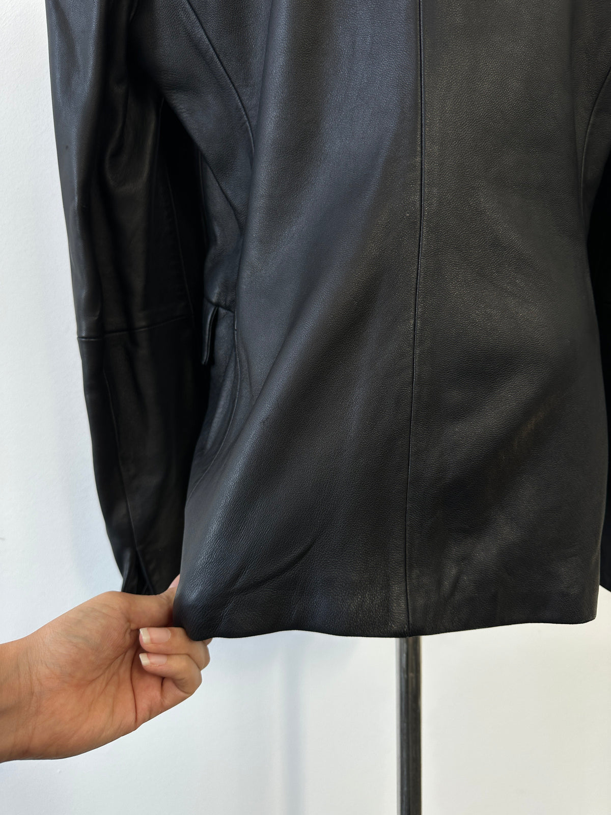 Emporio Armani 1990s Fitted Lamb Leather Jacket - S