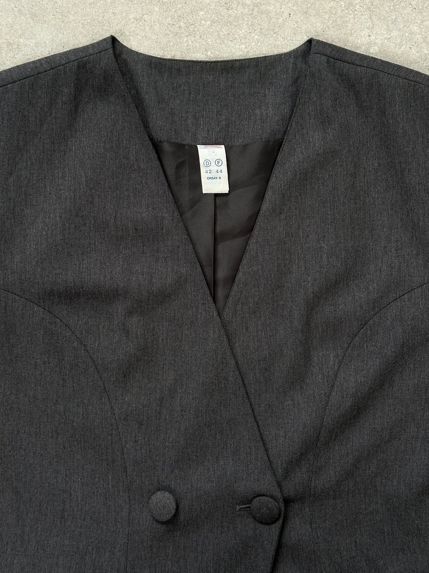 Vintage 1990s Minimal Collarless Blazer - M/L