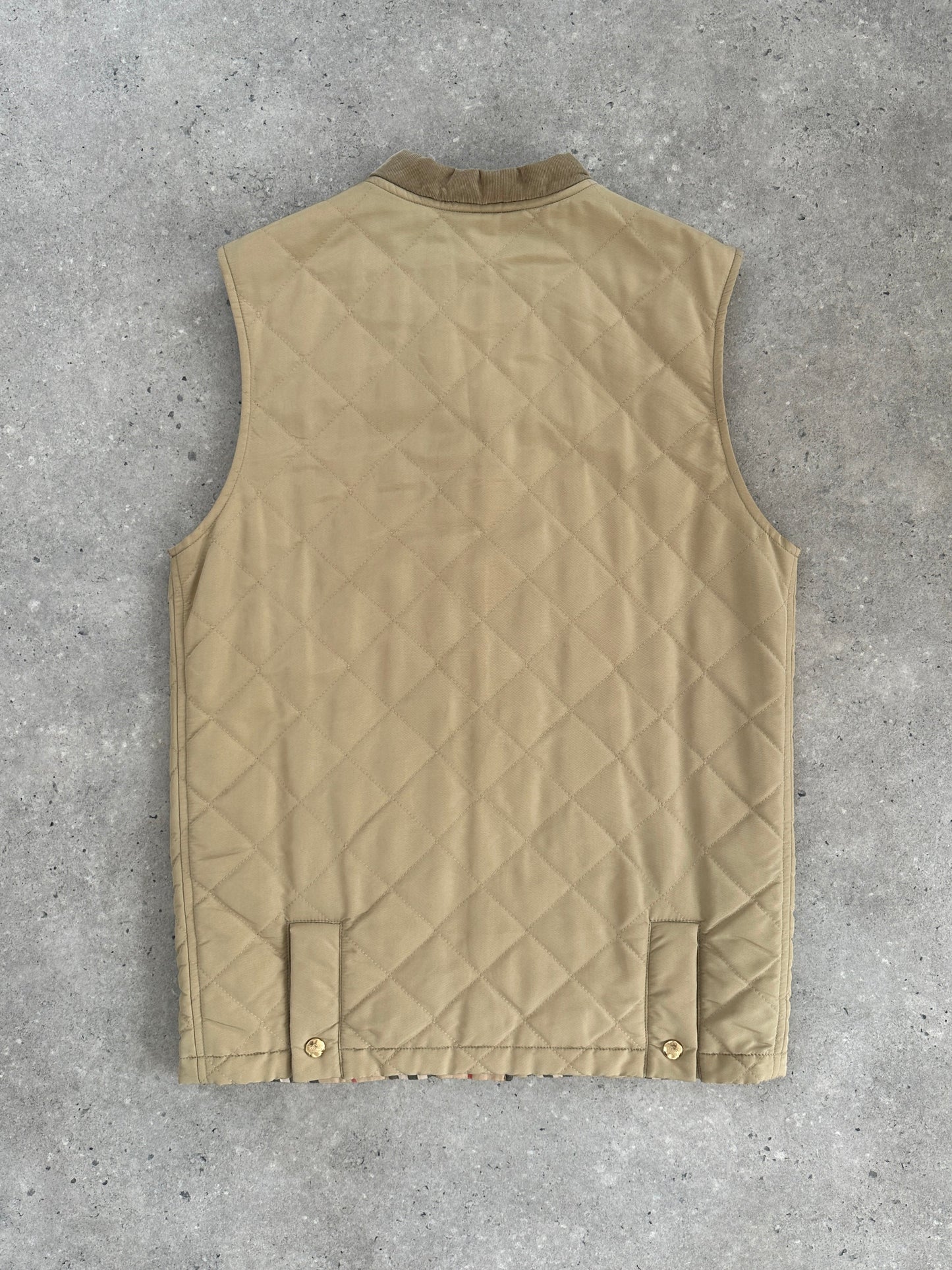 Burberry 1990s Nylon Bespoke Button Nova Check Gilet - M