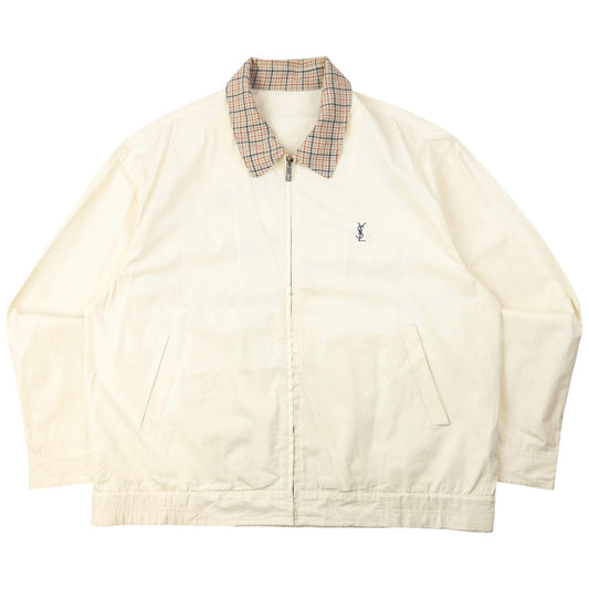 Vintage 90s YSL Yves Saint Laurent Harrington Jacket Size L | Large, Cream