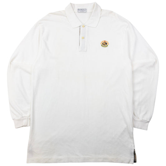 Vintage 90s Burberry Long Sleeve Polo Shirt Size XL