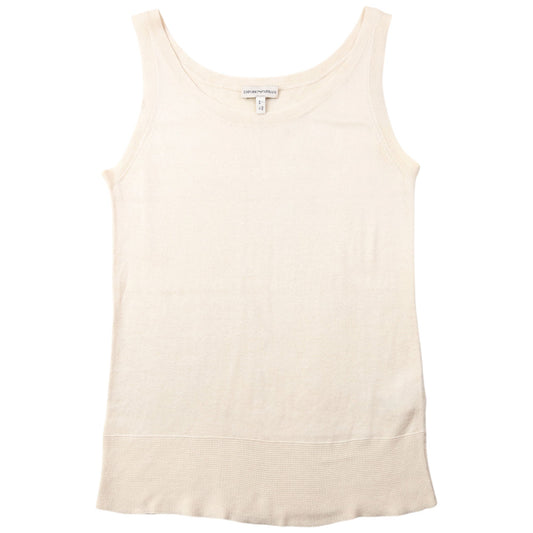 Vintage 2000s Emporio Armani Cashmere Silk Vest Top Womens Size M | Medium, Cream