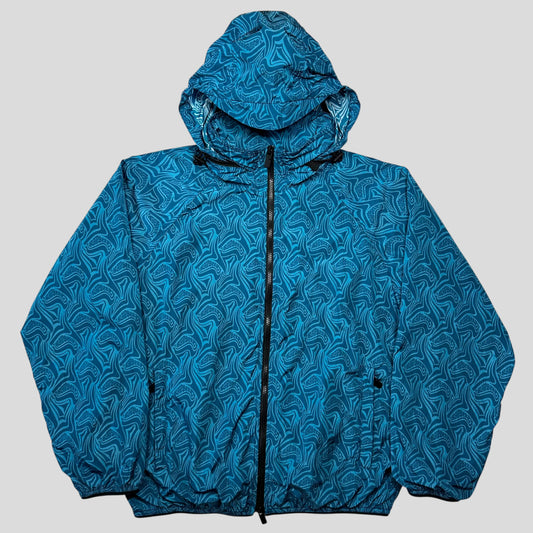 Burberry 2025 Unreleased SAMPLE Wave Print Nylon Logo Jacket - M/L | Medium, Blue