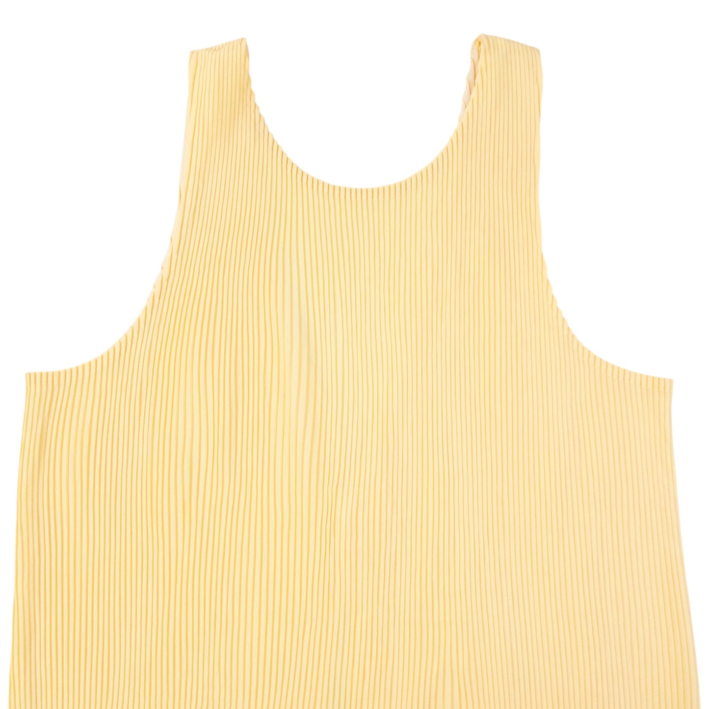 Vintage 90s Issey Miyake Pleated Longline Vest Dress Womens Size M | Medium, Yellow