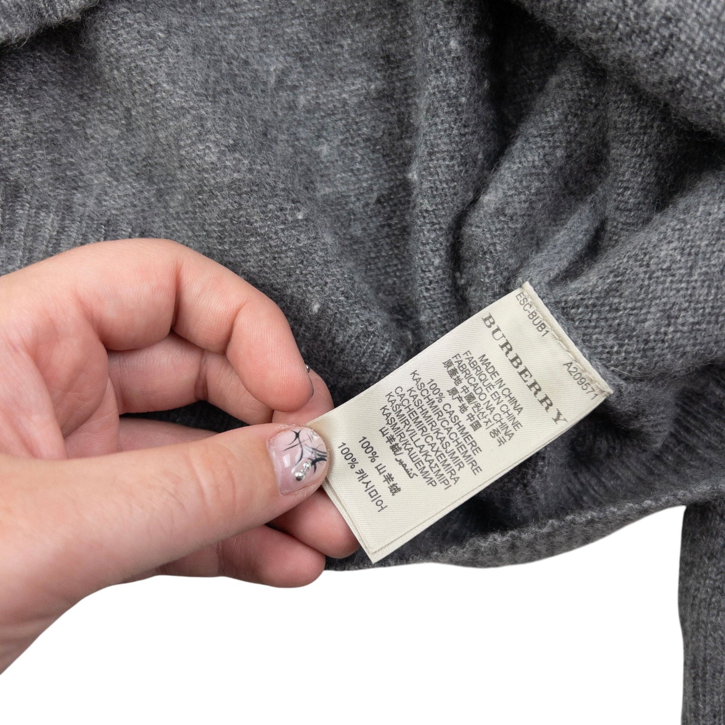 Vintage 2000s Burberry Brit Nova Check Elbow Patch Cashmere Jumper Size M | Medium, Grey