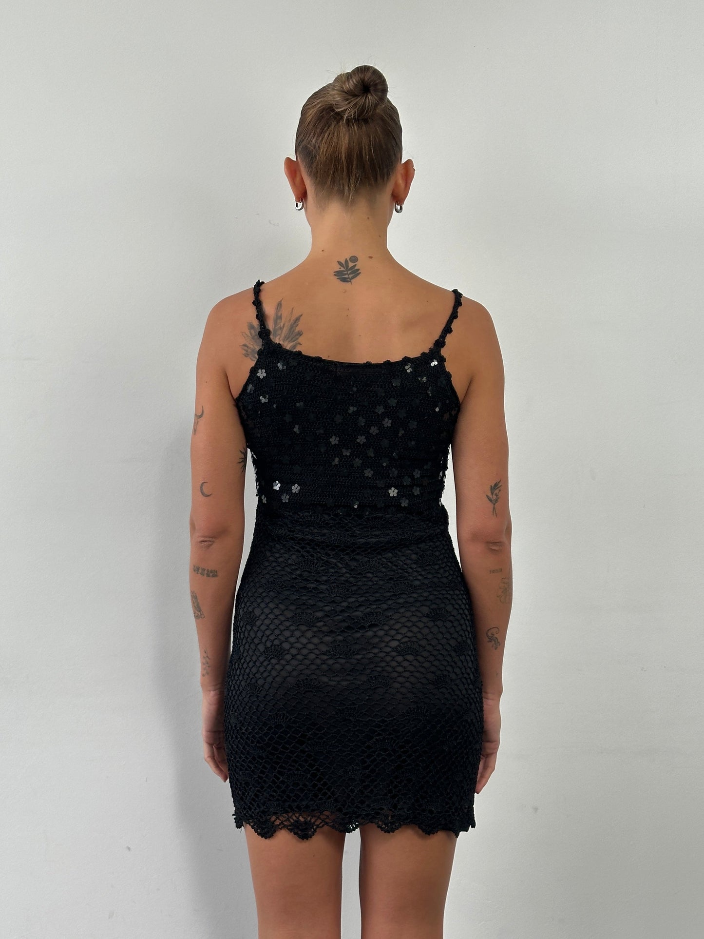 Vintage Sequin Crochet Midi Slip Dress - XS/S