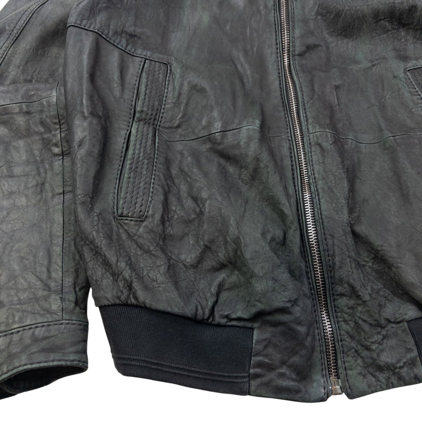 Vintage 2000s Hugo Boss Zip Up Leather Jacket Size M | Medium, Black