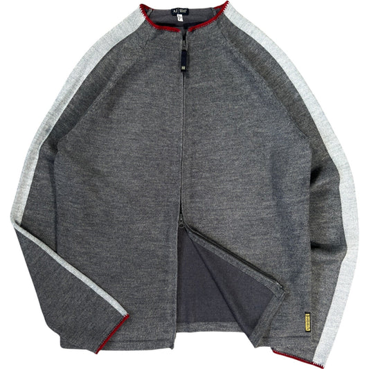 Armani Jeans 00’s Full Zip Two Tone Jumper XL | XL, Grey