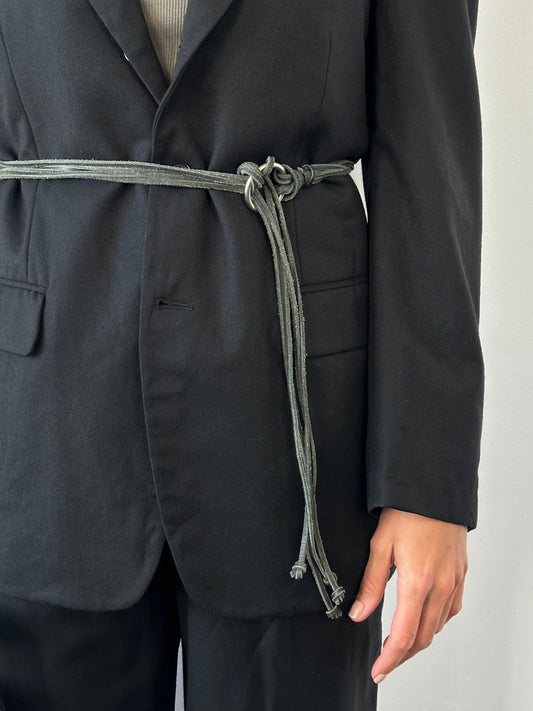 Vintage 1990s Leather Rope Tassel Belt - One Size