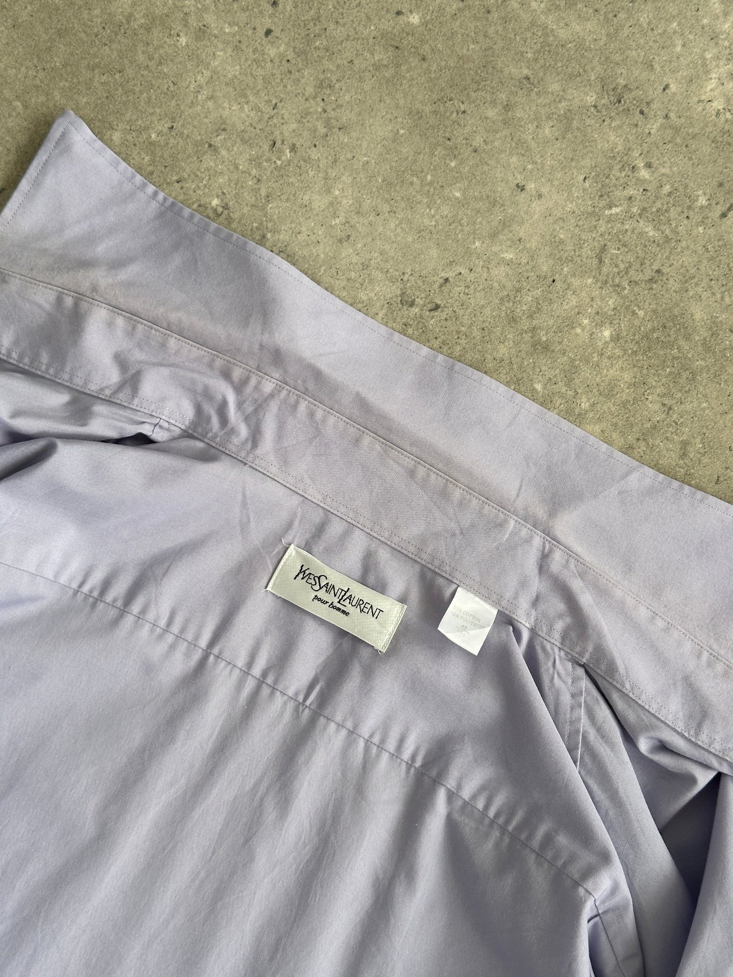 Yves Saint Laurent Pour Homme 2000s Cotton Logo Dress Shirt - XL