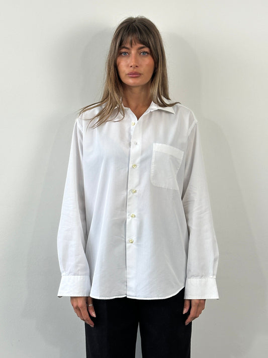 Yves Saint Laurent Pour Homme 1990s Cotton Logo Shirt - M/L