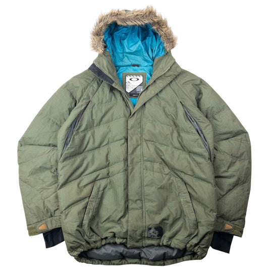 Vintage 2000s Oakley Fur Hood Puffer Jacket Size L | Large, Green