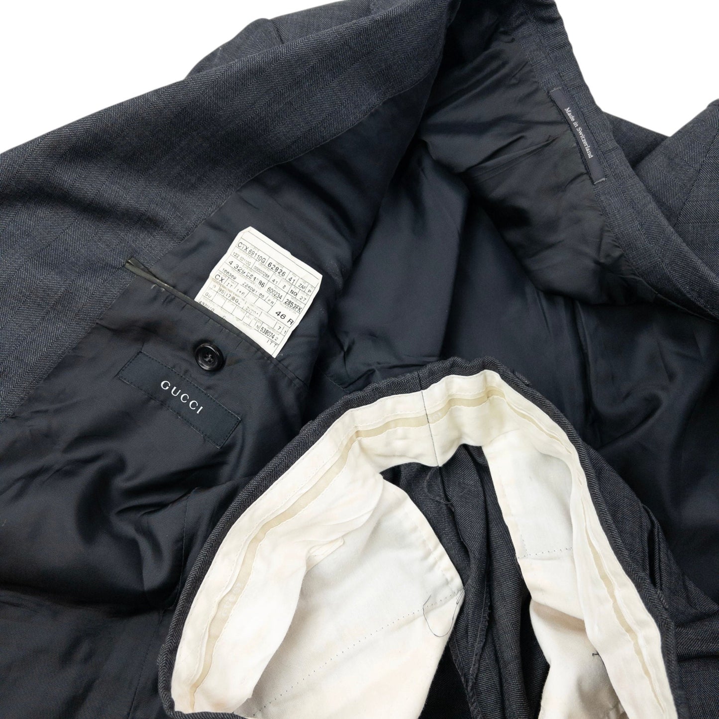 Vintage 2000s Gucci By Tom Ford Jacket & Trousers Suit Set Size S | Small, Grey