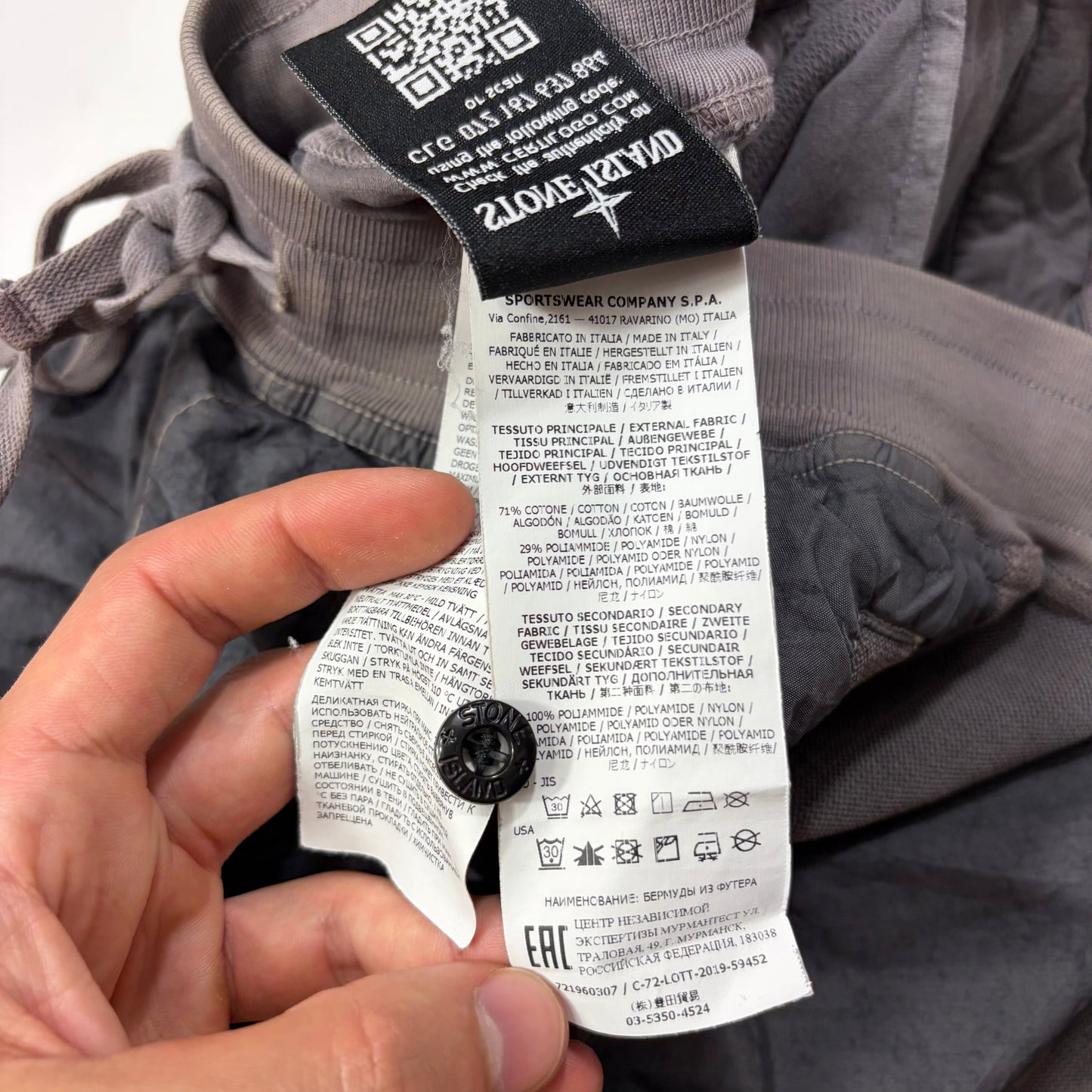 Stone Island Shadow Project SS20 Cotton & Nylon Metal Baggy Shorts - M/L | Default Title, Grey
