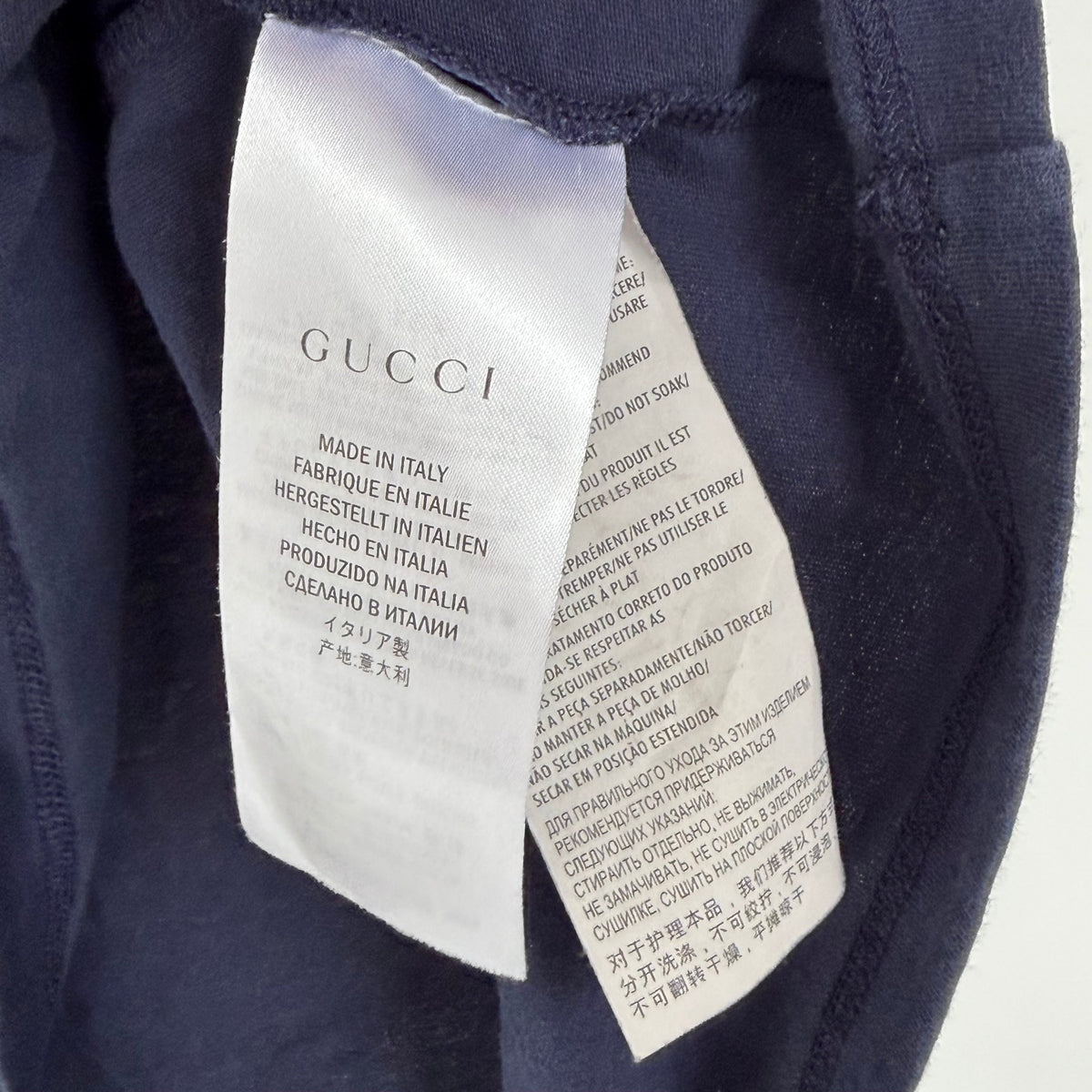 2000s gucci by tom ford cotton/nylon panelled tee | O/S, Blue