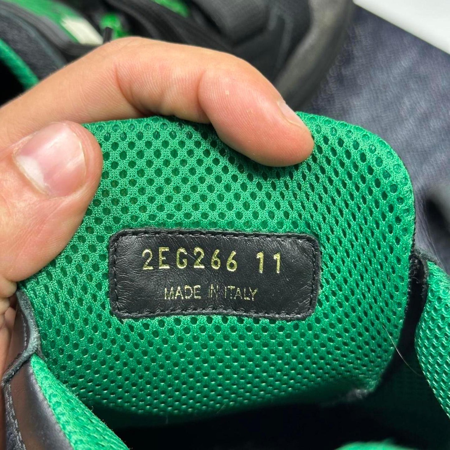 Prada 2018 Mechano Mercurio Verde Rubber + Leather Logo Trainers - UK11/11.5