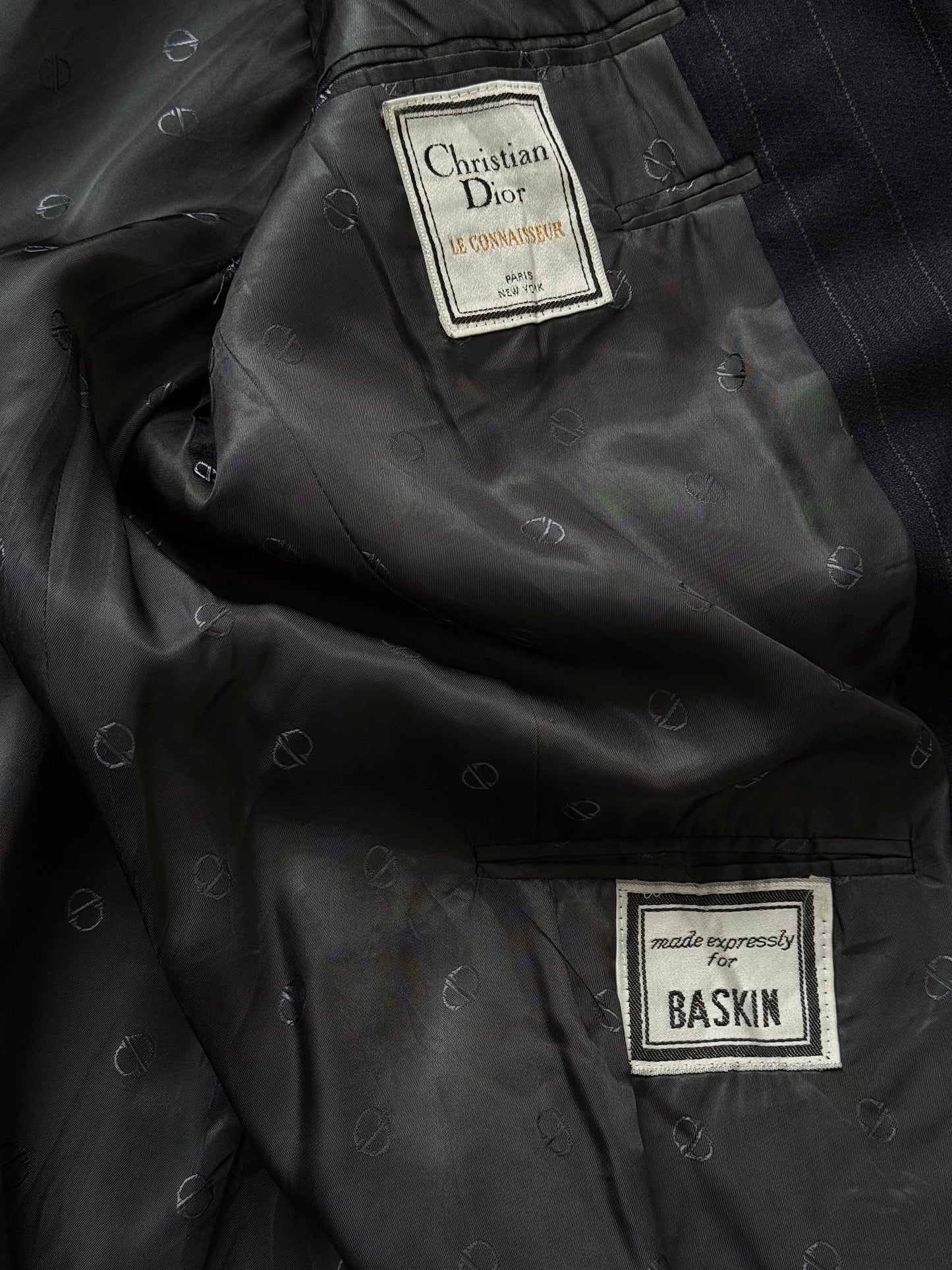 Christian Dior Le Connaisseur 1980s Pure Wool Stripe Blazer - 41R/L