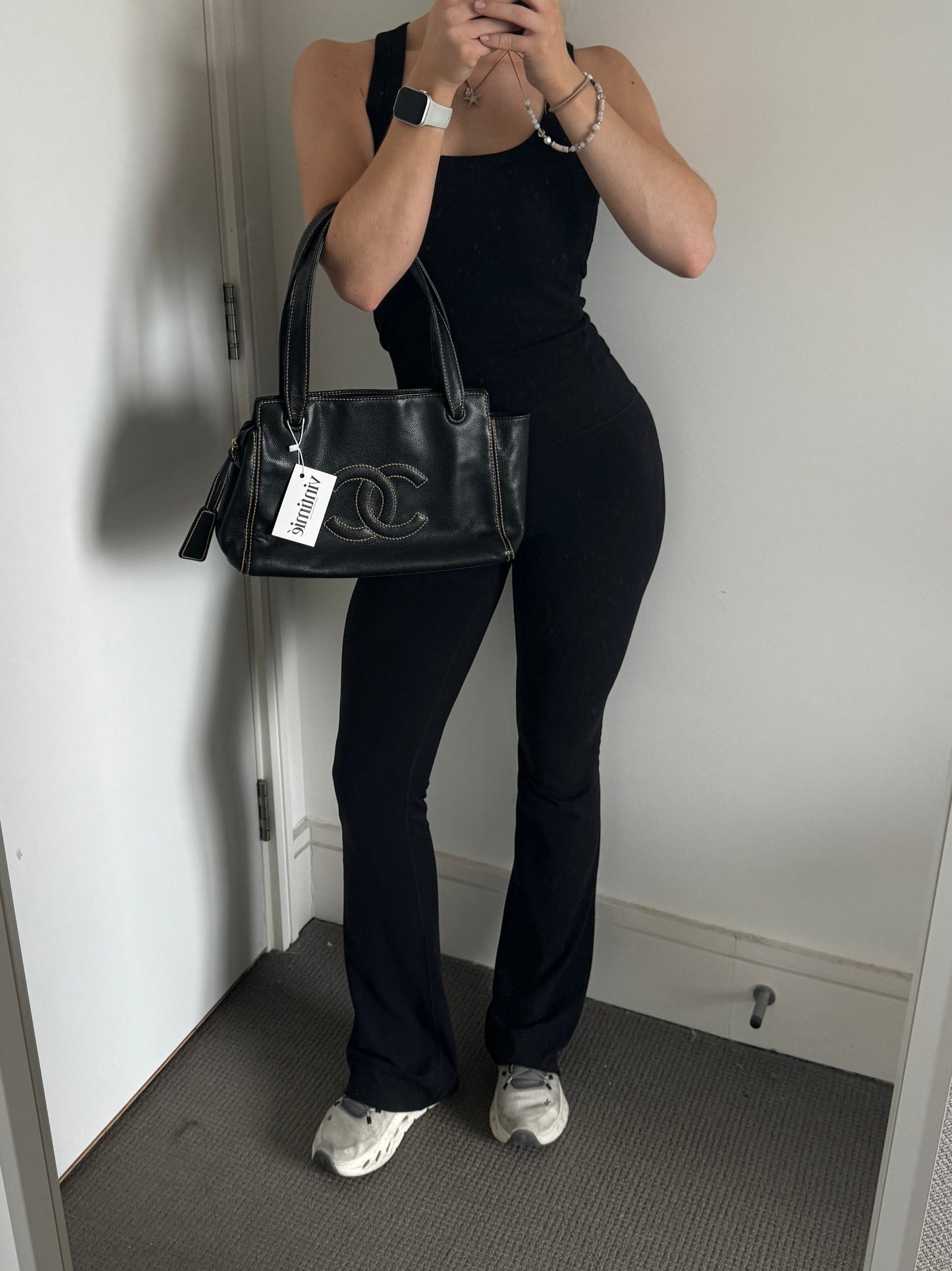 Vintage Chanel Black Caviar Leather Surprise CC Stitch Shoulder Bag (2004/2005) | O/S, Multicoloured
