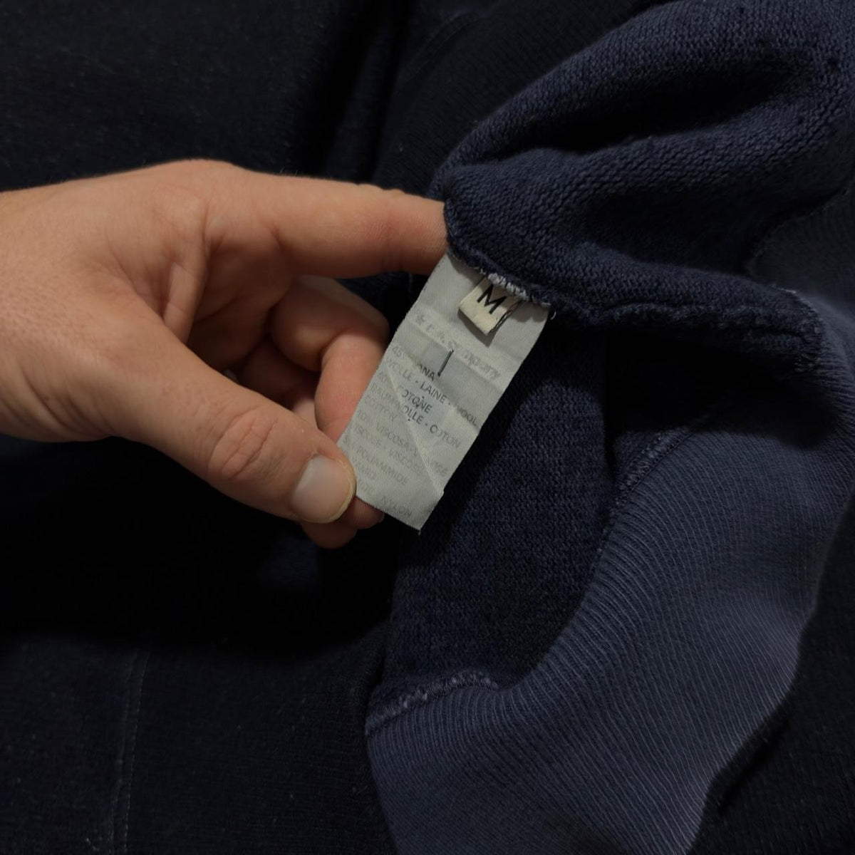 Stone Island 90's Spellout Pullover Jumper | Medium, Navy