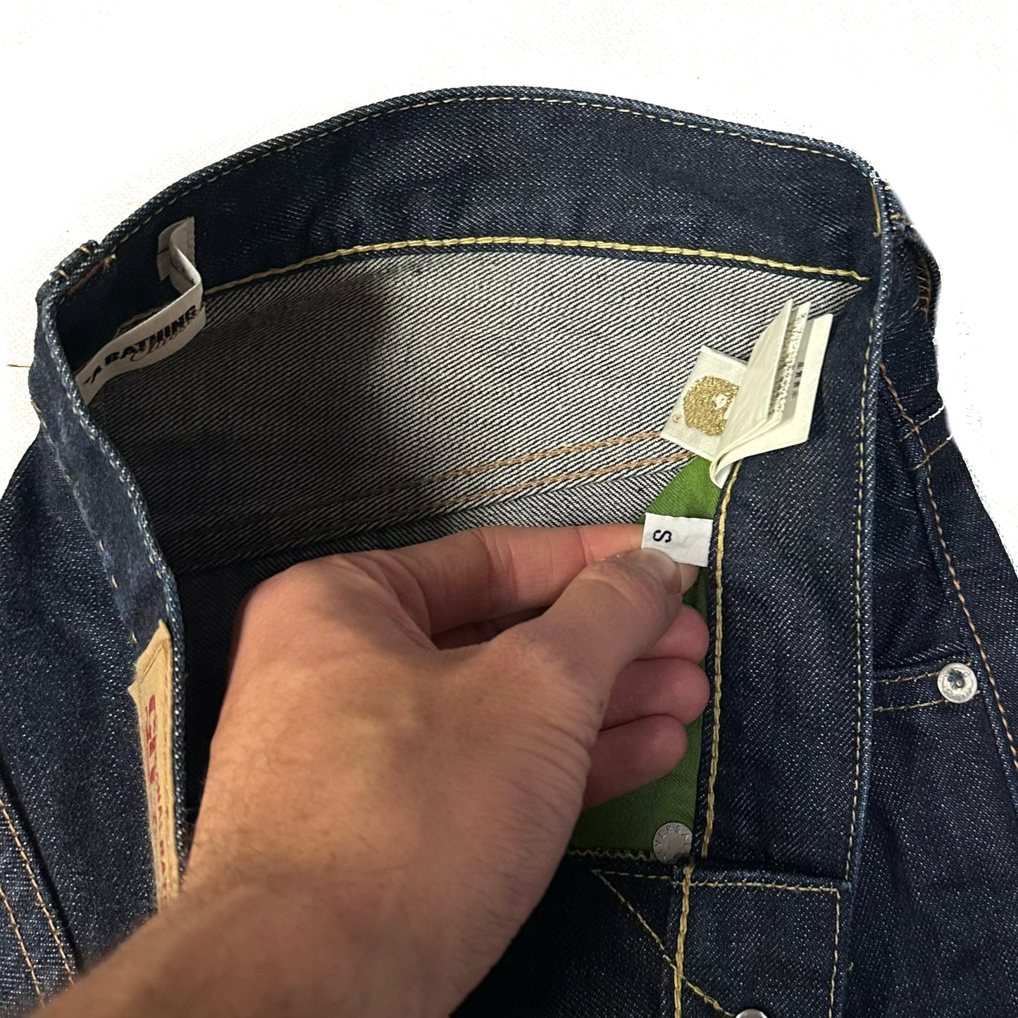 Bape Shark Head WGM Jeans (S / W30) | W30, Dark Blue