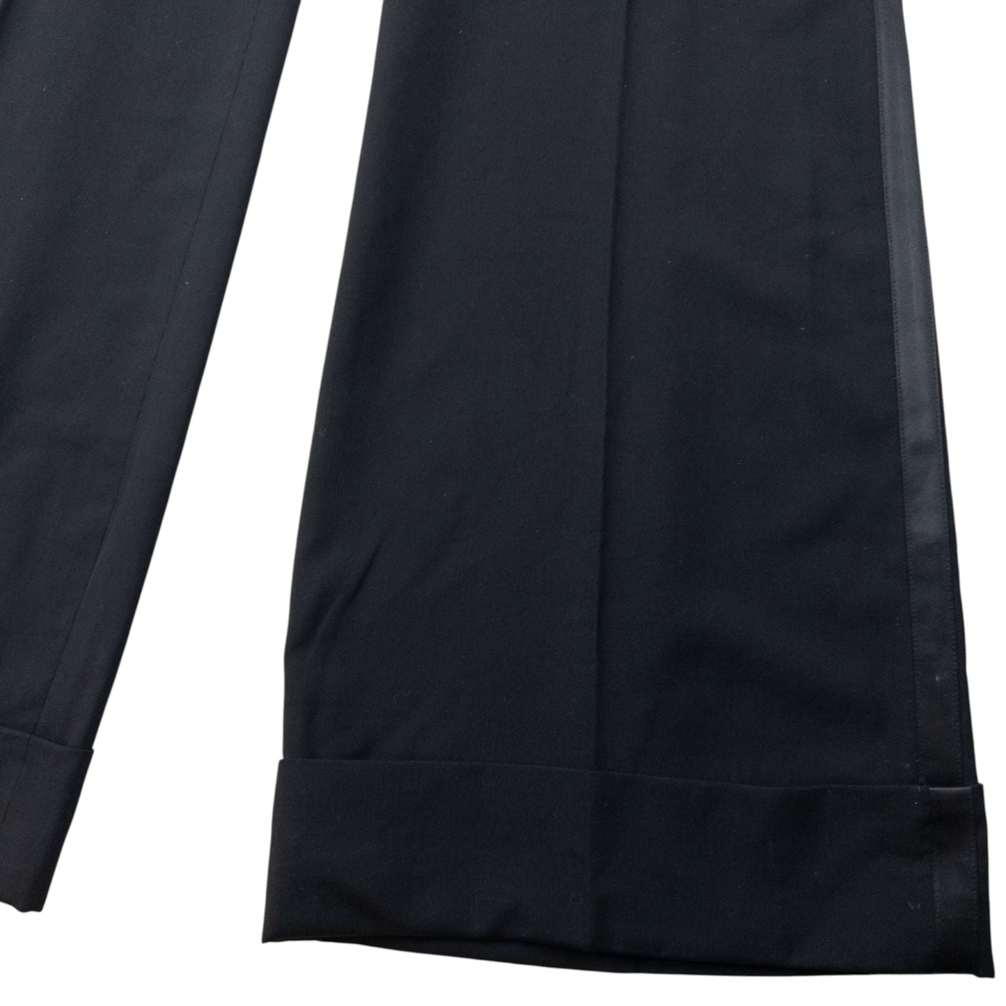 Vintage 2000s Dolce & Gabbana Cummerbund Waist Wide Leg Trousers Size W30 | W30, Black