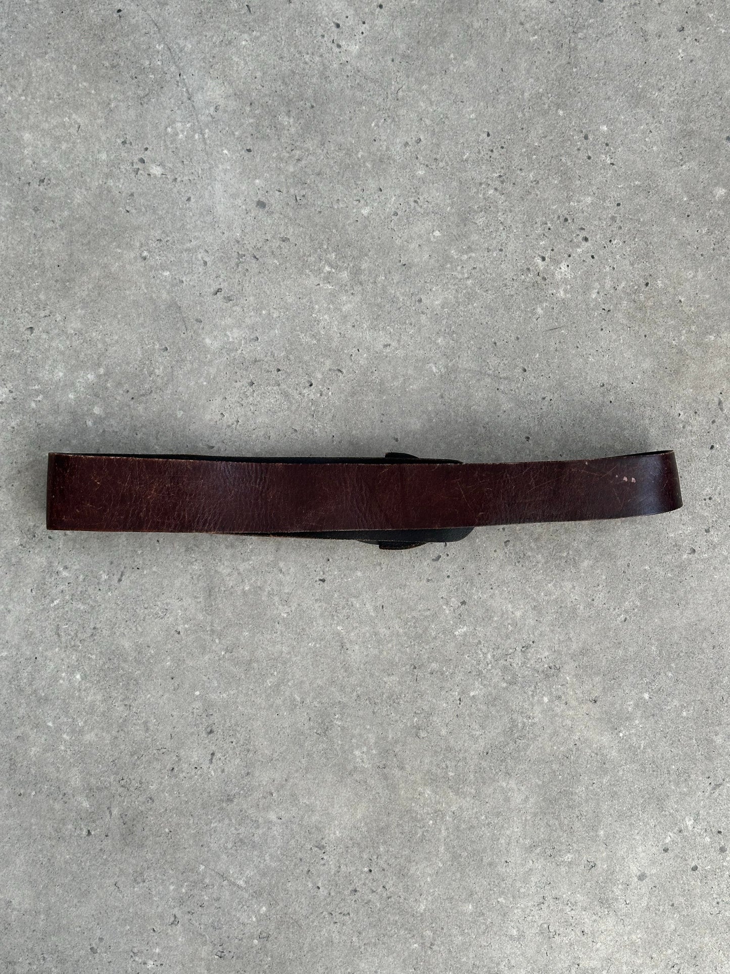 Vintage 1990s Leather Aged Oval Chunky Belt - W33-37