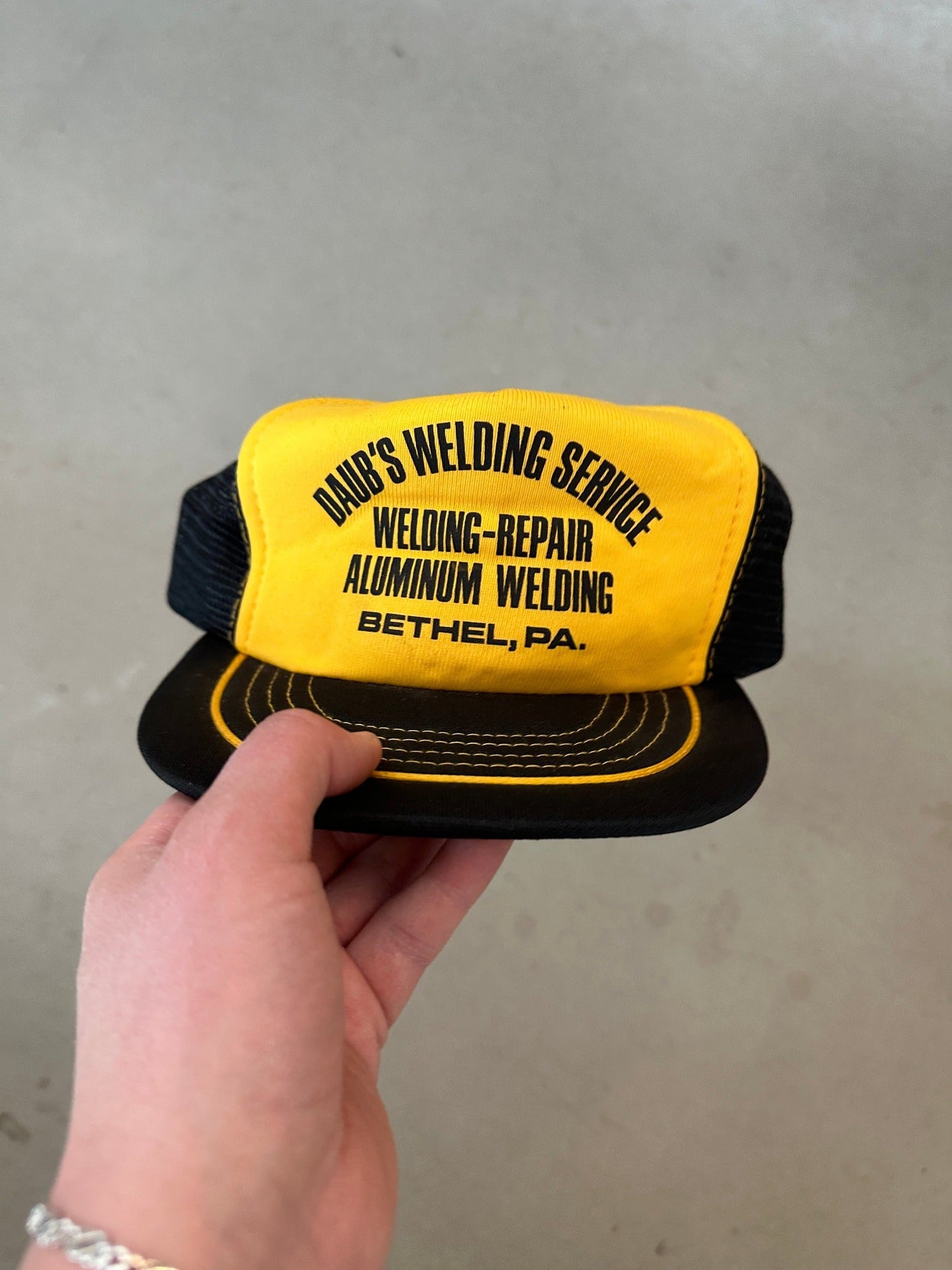 90’s Daub’s Welding Service Trucker | O/S, Yellow and Black