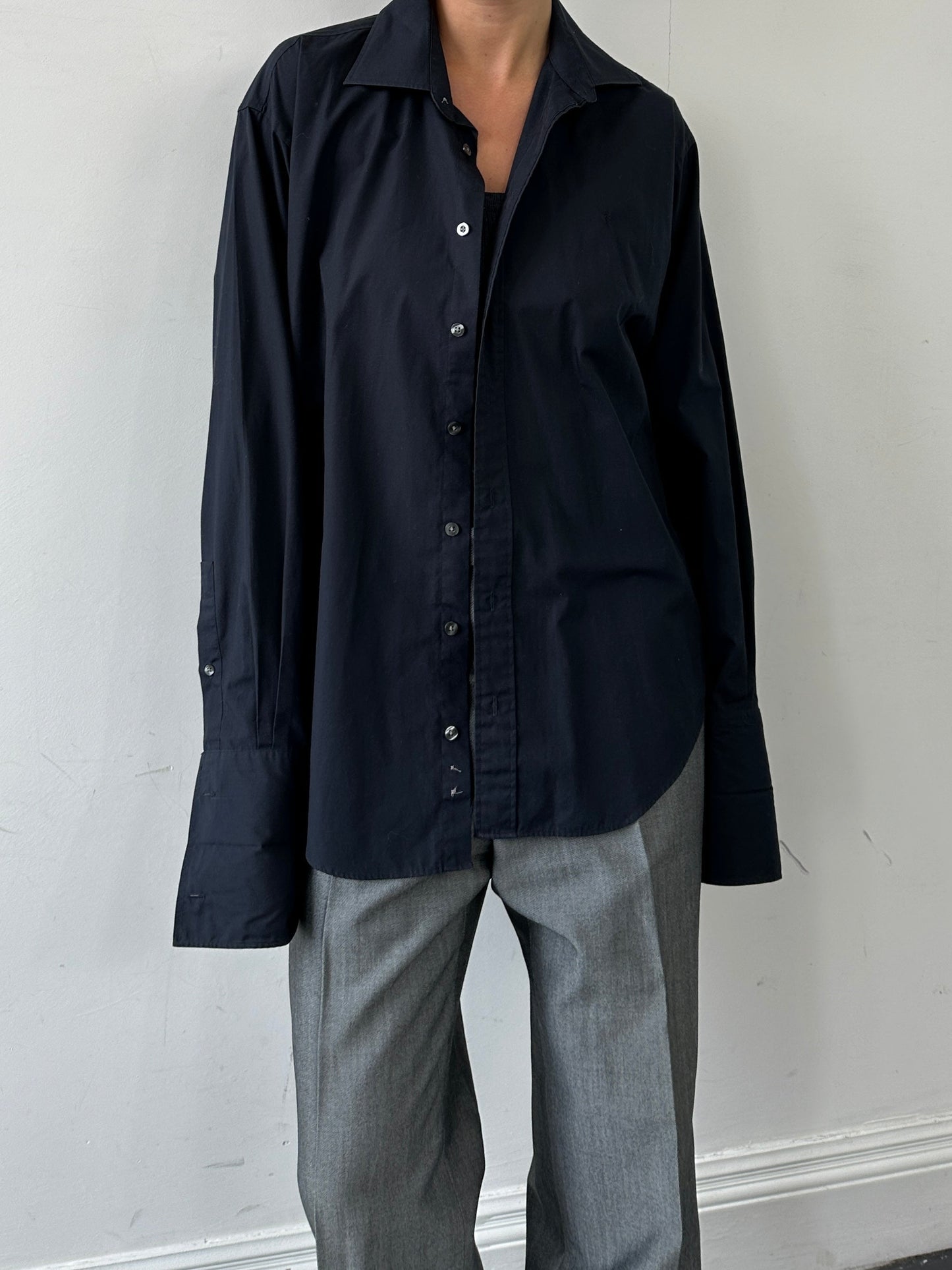 Yves Saint Laurent Cotton Logo Dress Shirt - L/XL