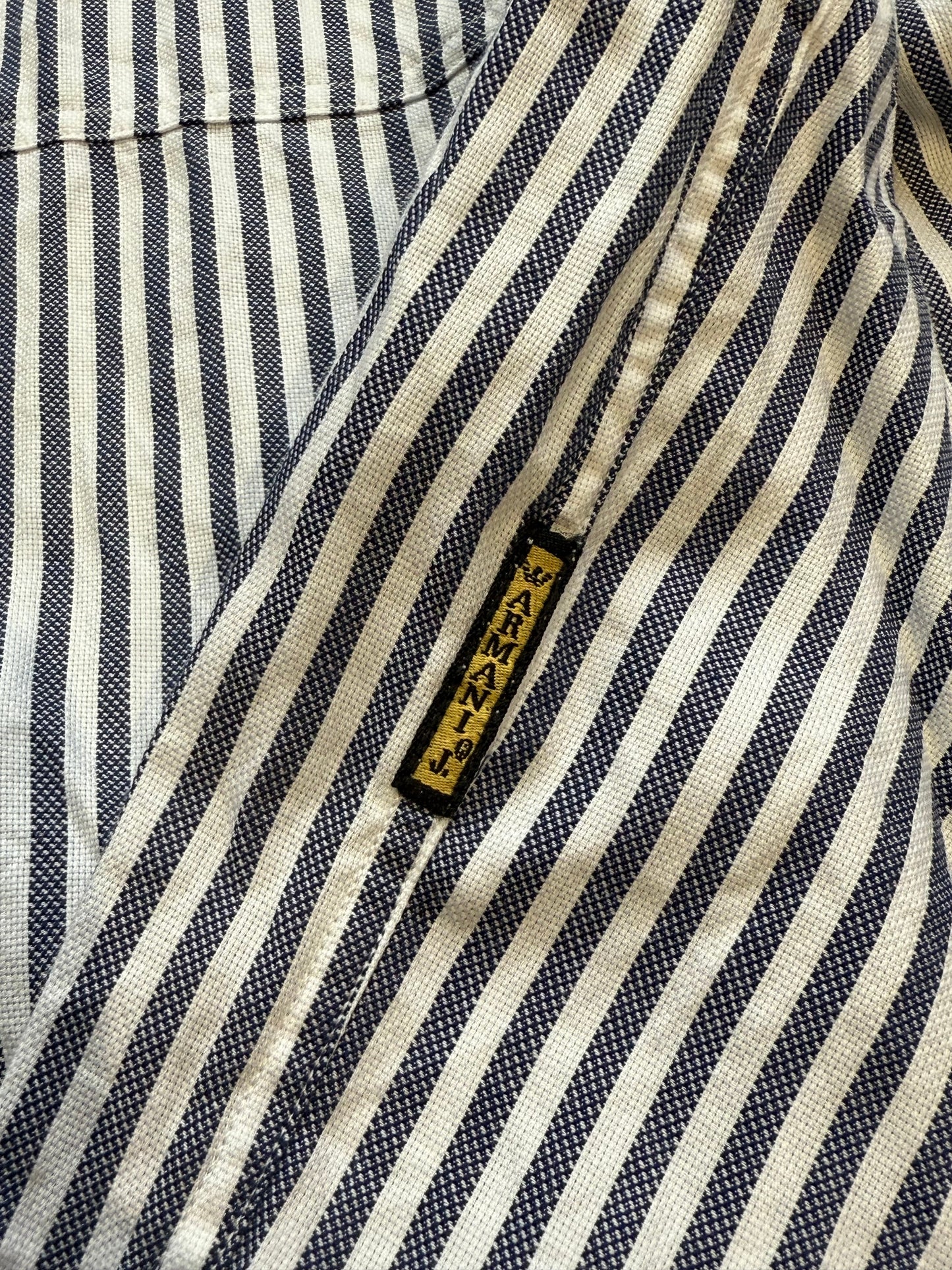Armani Jeans 90's Pinstripe Shirt L/XL | Default Title, Blue