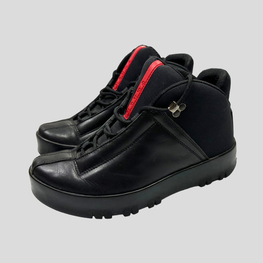 Prada Sport 00’s Leather & Nylon Boots - UK6 | 6, Red