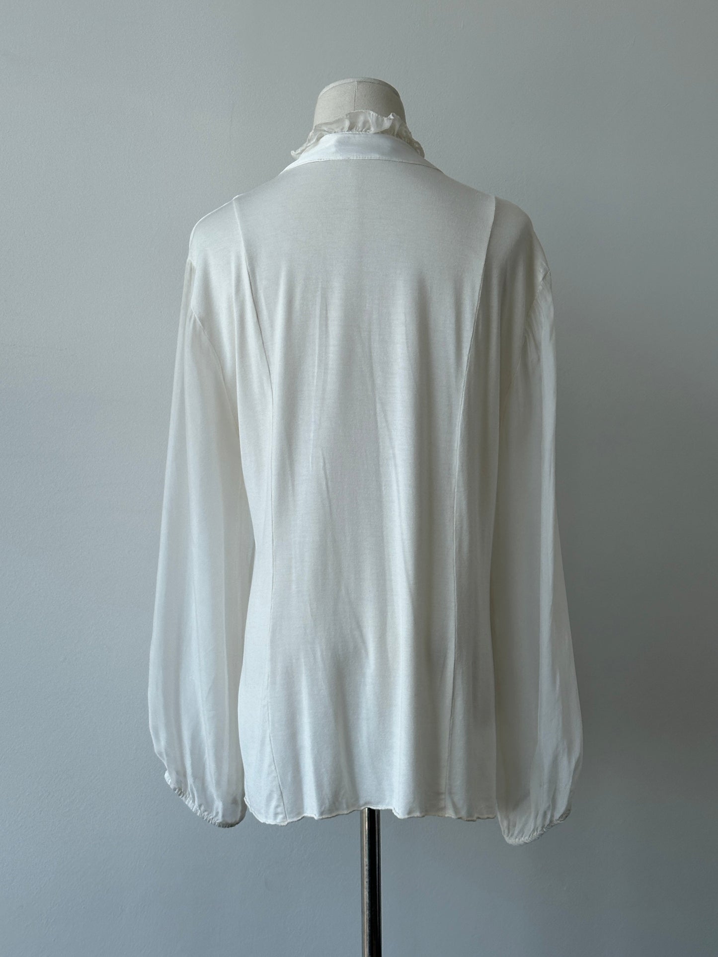 Italian Vintage 2000s Silk Ruffle Shirt - M