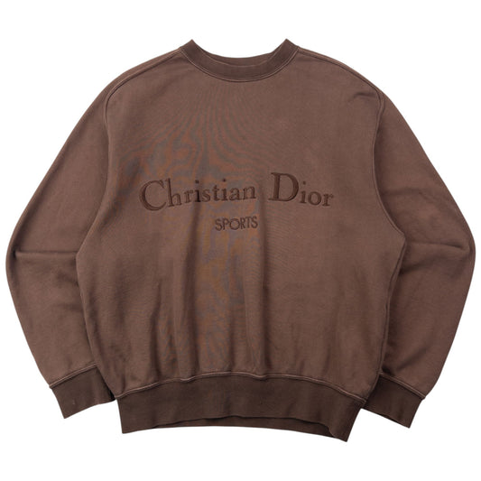 Vintage 90s Dior Sports Embroidered Sweatshirt Womens Size M | Medium, Brown