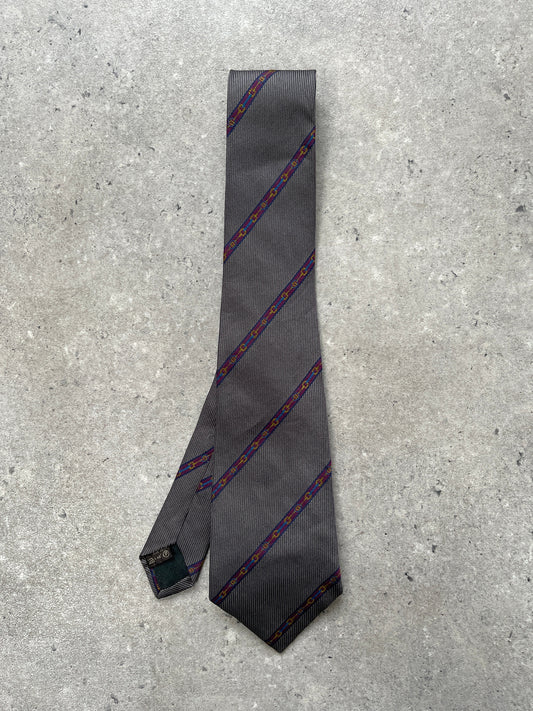 Givenchy 1990s Pure Silk Diagonal Stripe Tie