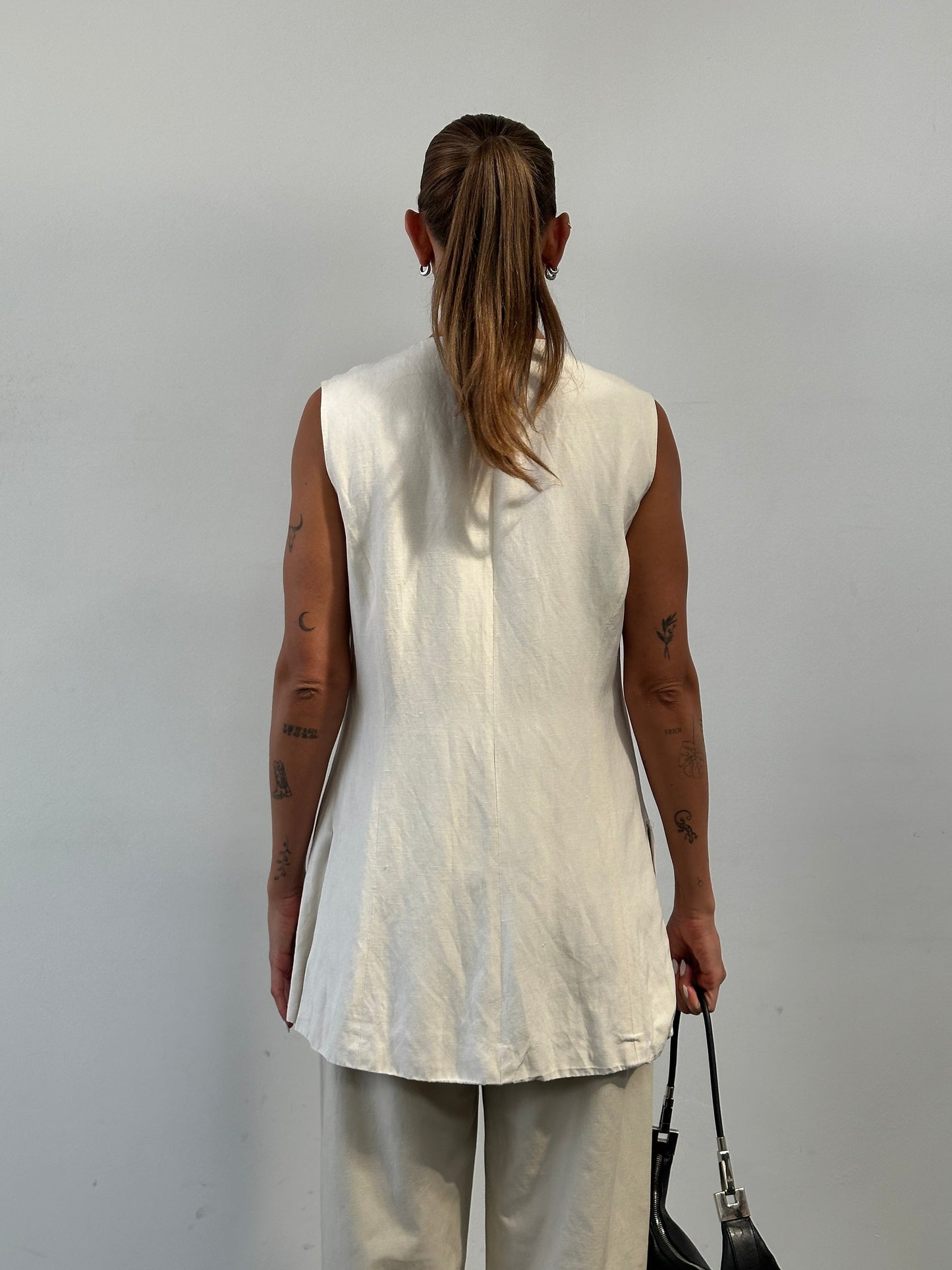 Laura Ashley Silk Linen Waistcoat - L