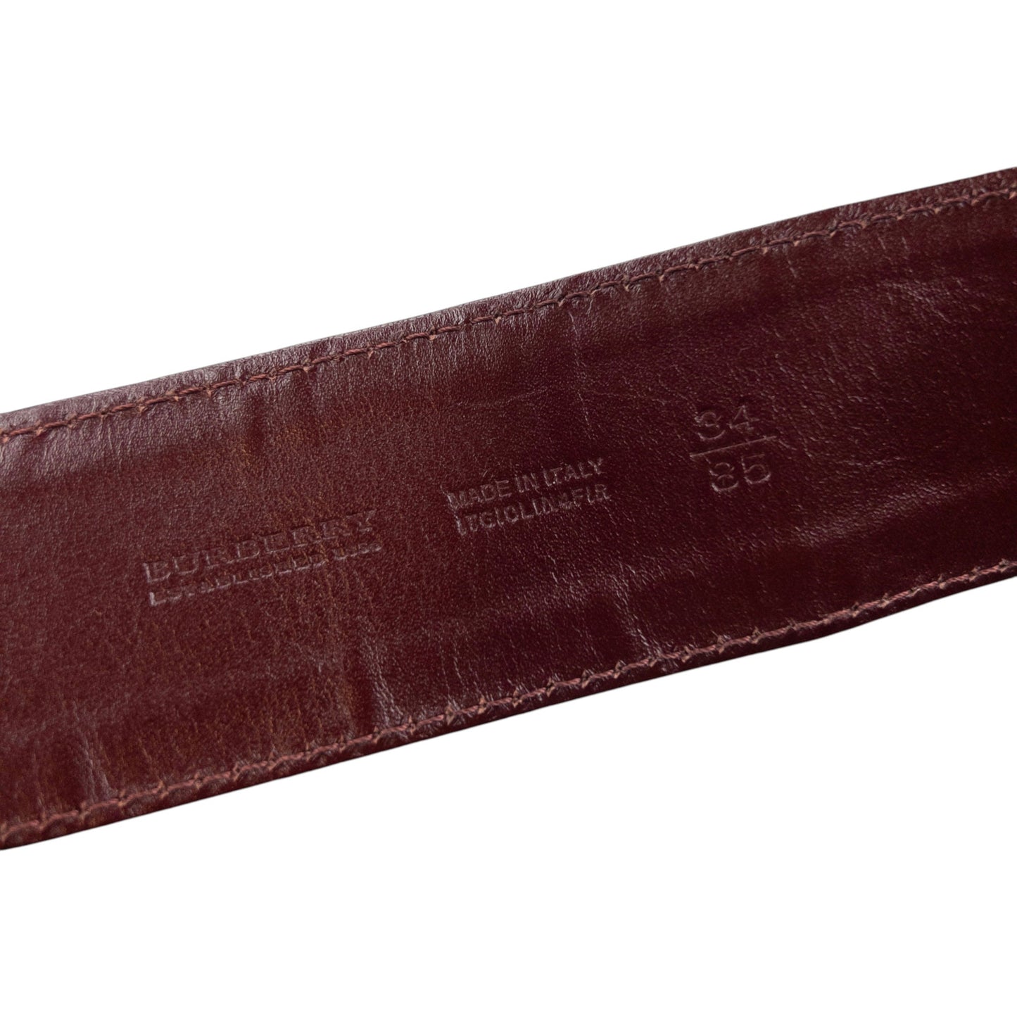 Vintage 2000s Burberry Quilted Patent Leather Belt Size L | O/S, Burgundy